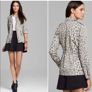 Lily Aldridge Velvet Leopard Safari Jacket